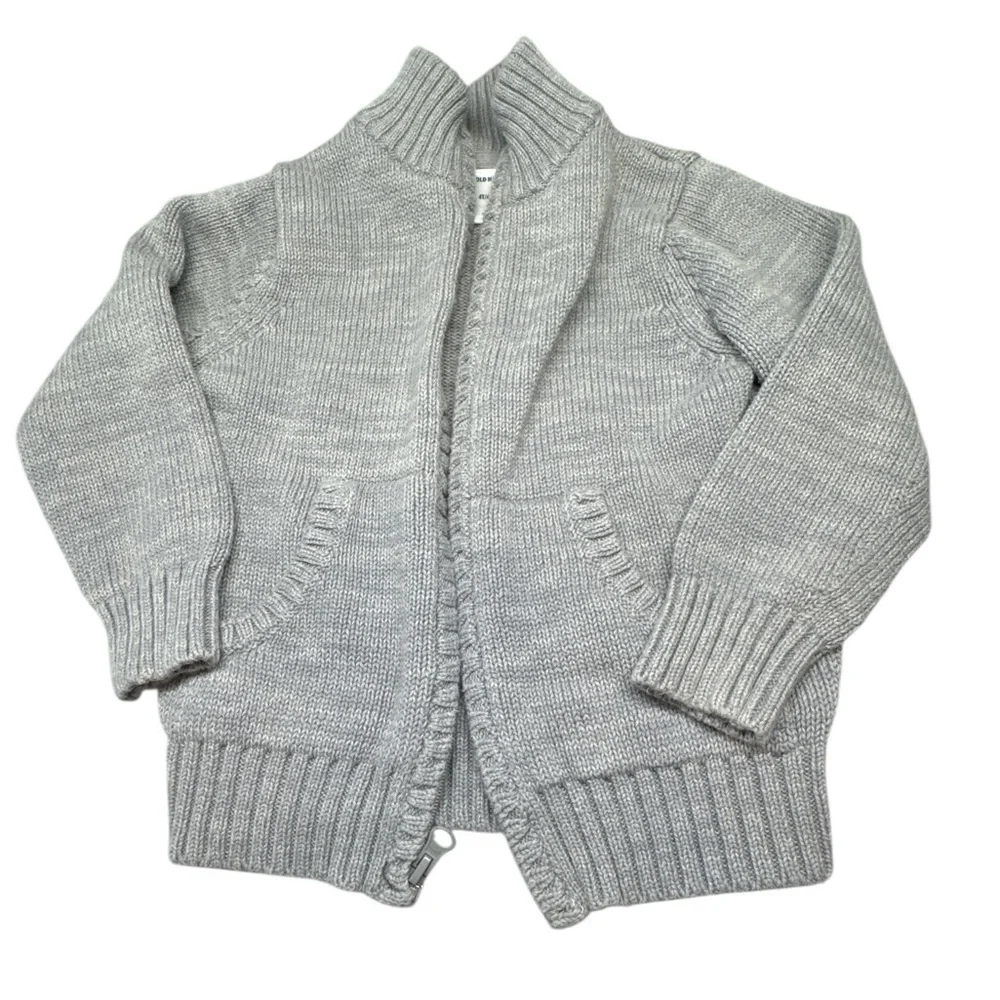 OLD NAVY Gray Knit Zip-Up Cardigan (Size 4T)